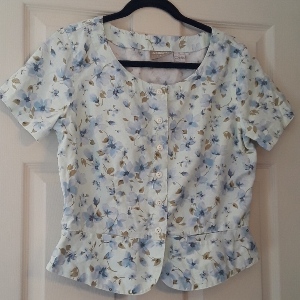 Liz Claiborne 2 Piece Liz Wear Spring Skirt Suit Blue 10